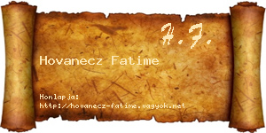 Hovanecz Fatime névjegykártya